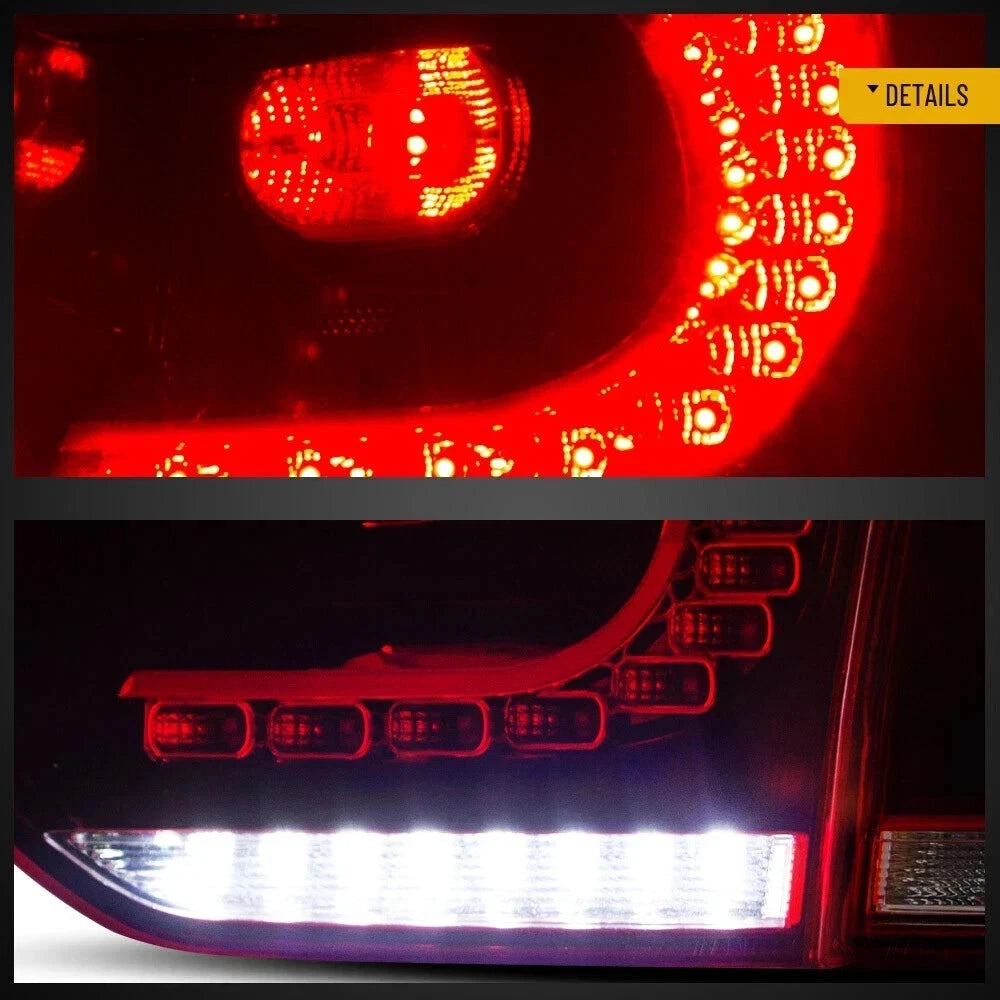 LED HEADLIGHT RED EYE REAR TAIL LIGHTS LAMP SET FOR VW GOLF MK6 08-13 SEQUENTIAL