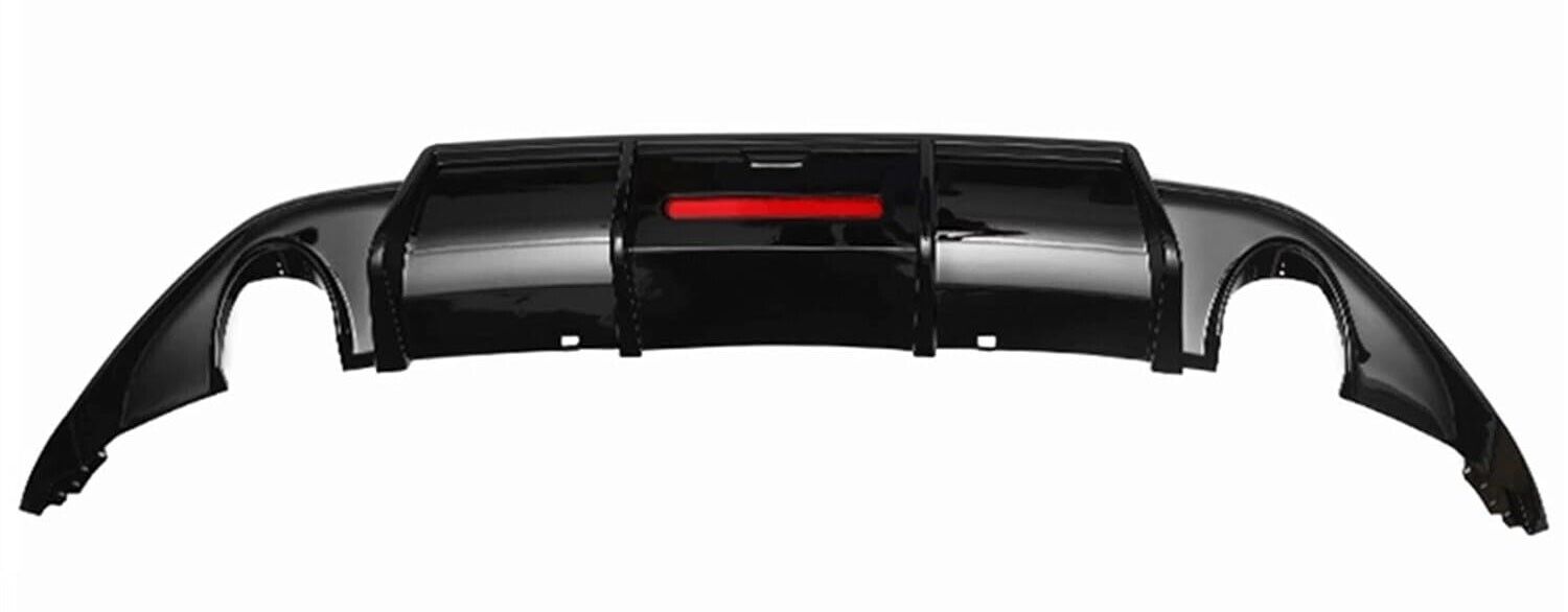 FOR VW GOLF GTD GTI TSI TDI MK7.5 REAR DIFFUSER GLOSS BLACK VALANCE LIP WITH LED