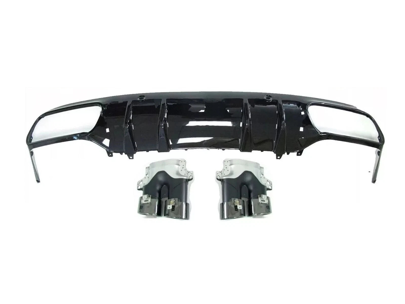 REAR DIFFUSER & TAILPIPES FOR MERCEDES C CLASS A205 C205 COUPE AMG C43 S STYLE