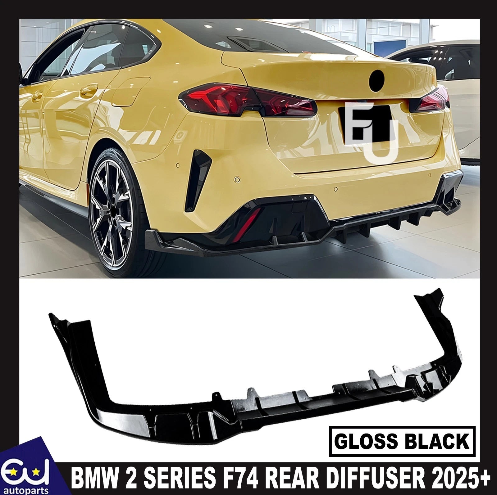 FOR BMW 2 SERIES F74 REAR BUMPER DIFFUSER SPLITTER LIP M SPORT GLOSS BLACK 2025+