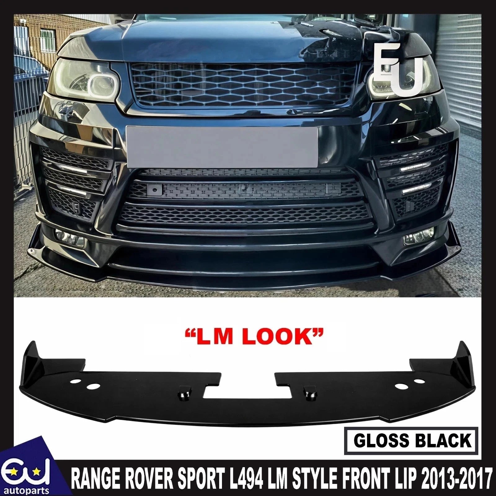 FOR RANGE ROVER SPORT L494 13–17 LM STYLE FRONT BUMPER SPLITTER LIP SPOILER