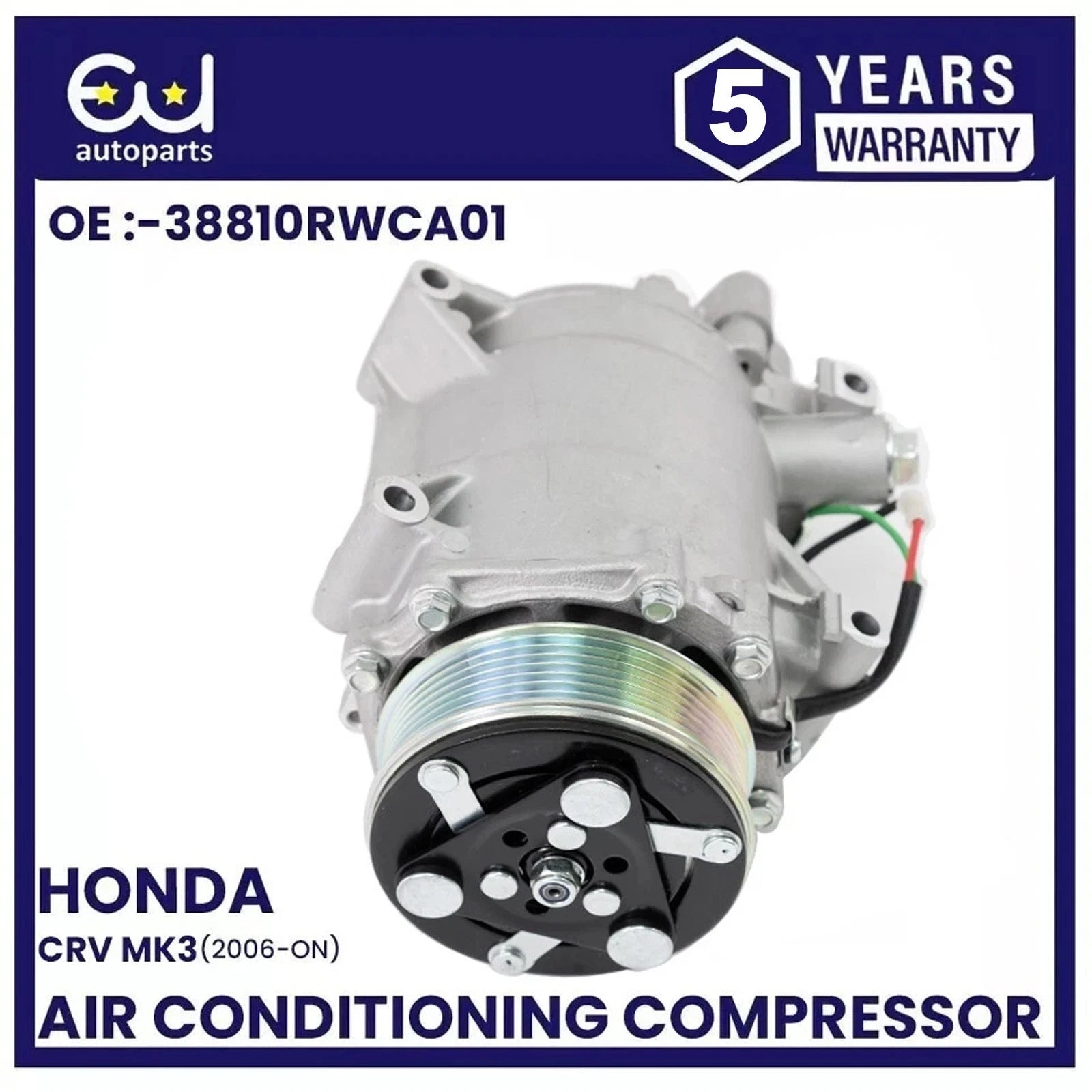AIR CONDITIONING AC COMPRESSOR FOR HONDA CR-V CRV MK3 2.4L 38810RWCA01 2006+
