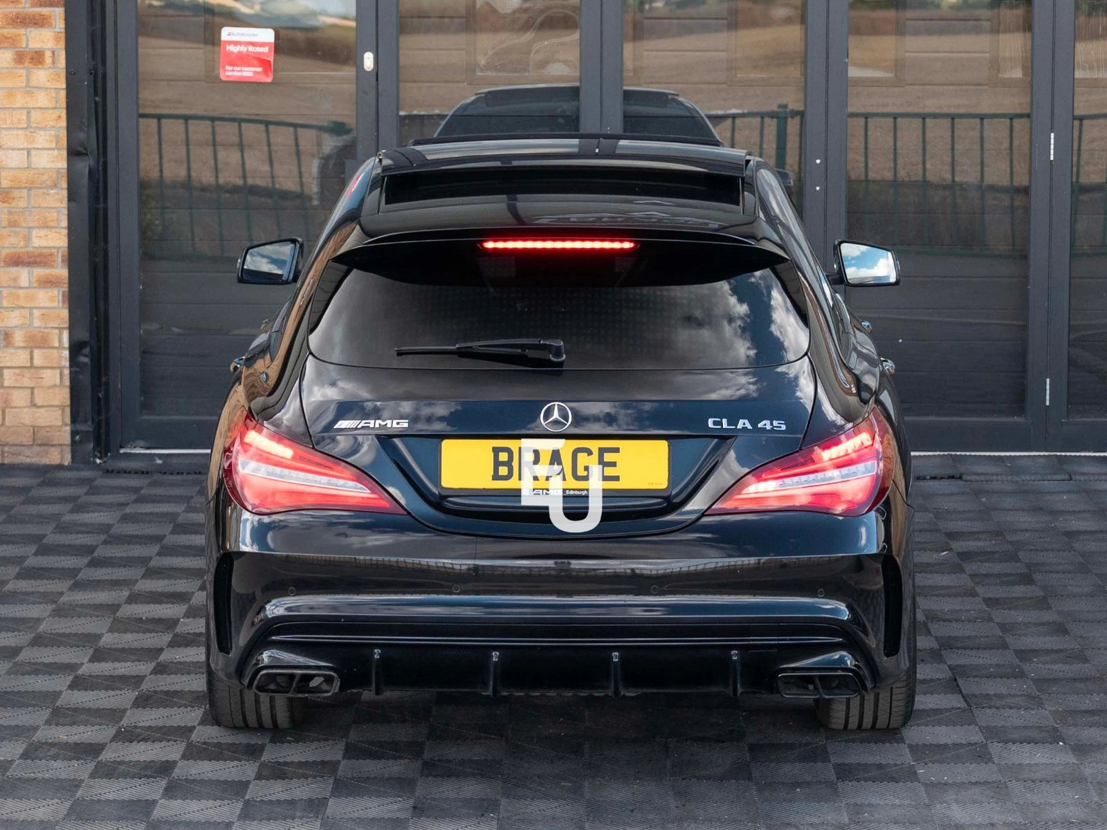 REAR DIFFUSER FOR MERCEDES AMG W117 C117 CLA45 GLOSS BLK QUAD EXHAUST TAIL PIPE