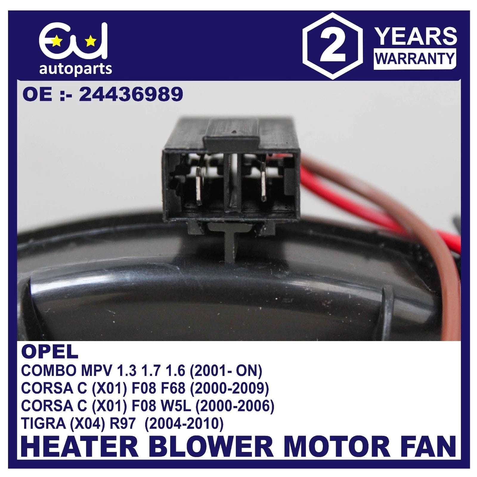 HEATER BLOWER FAN MOTOR FOR OPEL CORSA C COMBO 1.3 1.7 2000-ONWARDS 24436989