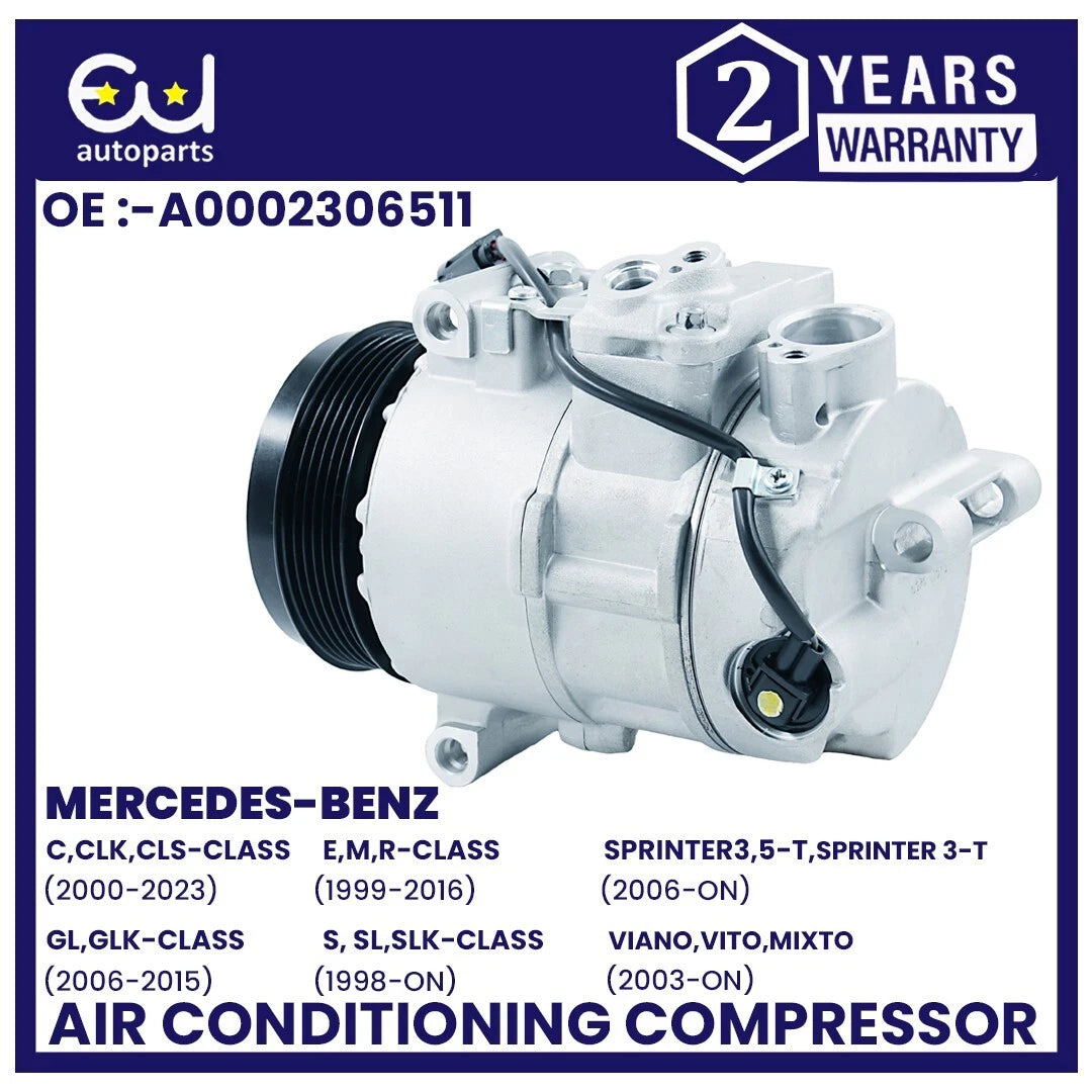 AIR CON A/C COMPRESSOR FOR MERCEDES W204 SPRINTER 3T 5T VITO VIANO A0002306511