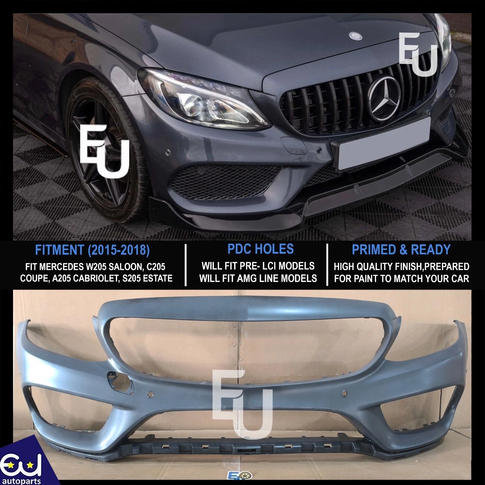 FOR MERCEDES C CLASS W205 2014-2018 FRONT BUMPER AMG LINE MODELS A2058801840