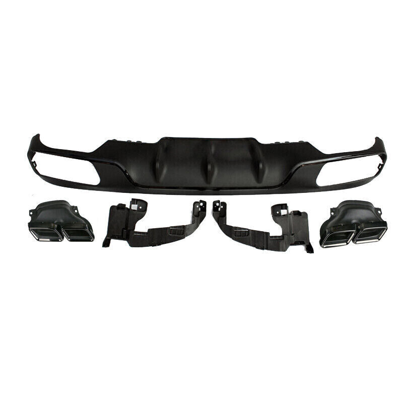 FOR MERCEDES E CLASS W213 NORMAL SEDAN E63 LOOK REAR BUMPER DIFFUSER TAILPIPES