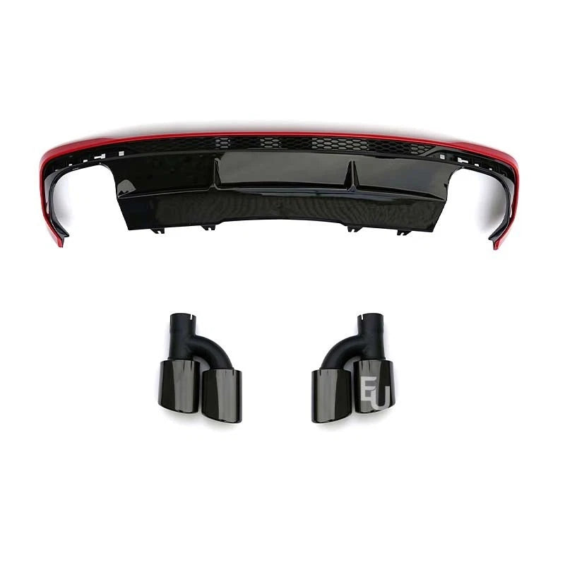 FOR AUDI A4 S4 B9.5 8W S-LINE FACELIFT REAR BUMPER DIFFUSER TAILPIPES 2020-2025