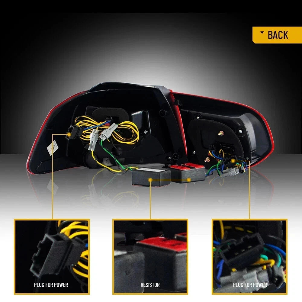 LED HEADLIGHT RED EYE REAR TAIL LIGHTS LAMP SET FOR VW GOLF MK6 08-13 SEQUENTIAL