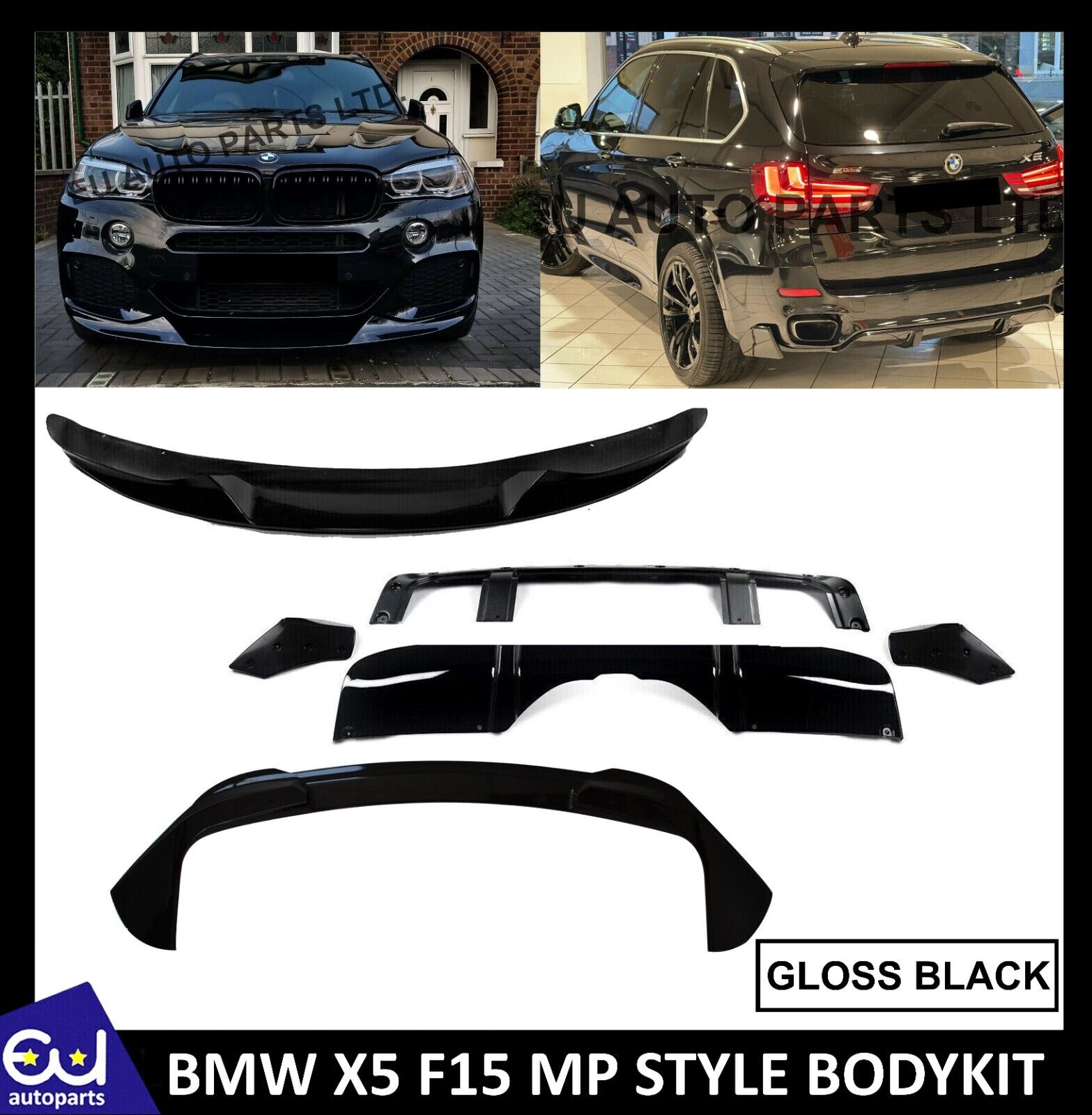 FOR BMW X5 F15 MP STYLE FULL BODYKIT BODY KIT FRONT SPLITTER LIP REAR DIFFUSER