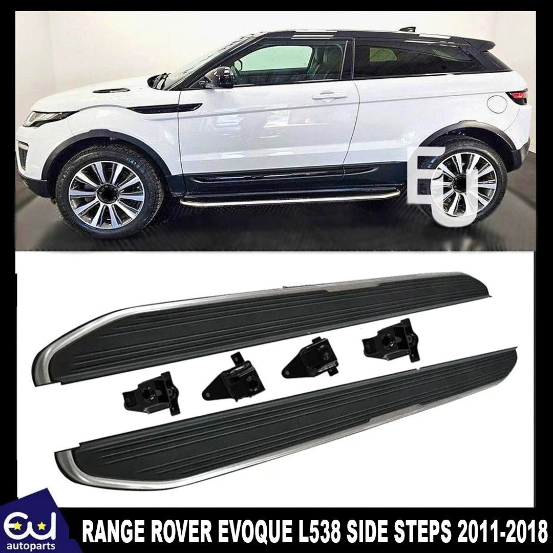 BLACK RUNNING BOARDS SIDE STEPS FOR RANGE ROVER EVOQUE DYNAMIC L538 2011-2018