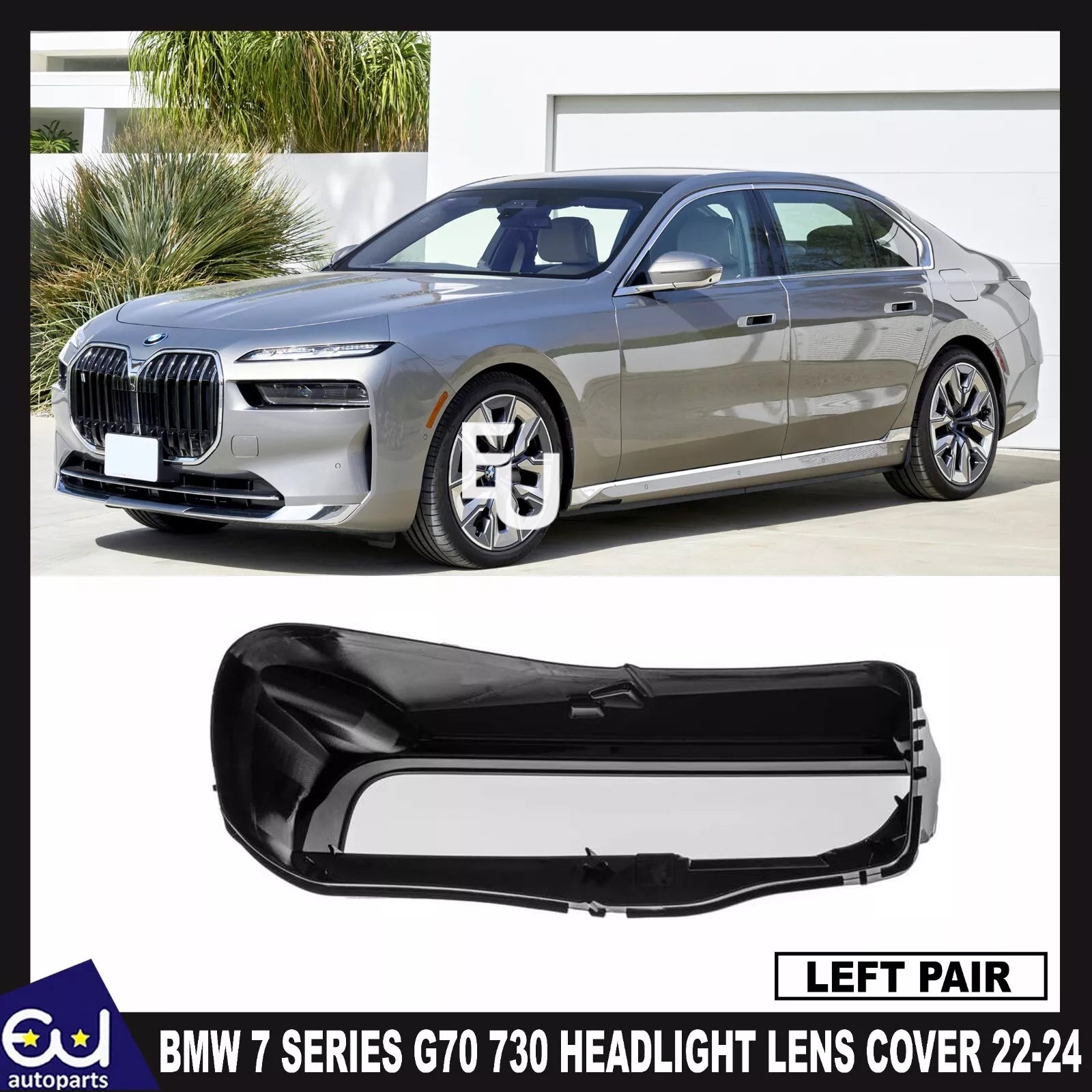 LEFT HEADLAMP HEADLIGHT LENS COVER FOR BMW 7 SERIES G70 730 740 2022-2024