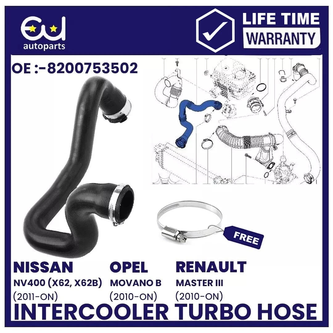 INTERCOOLER TURBO HOSE PIPE FOR RENAULT NV400 OPEL VAUXHALL MOVANO MK2 X62 2.3 D