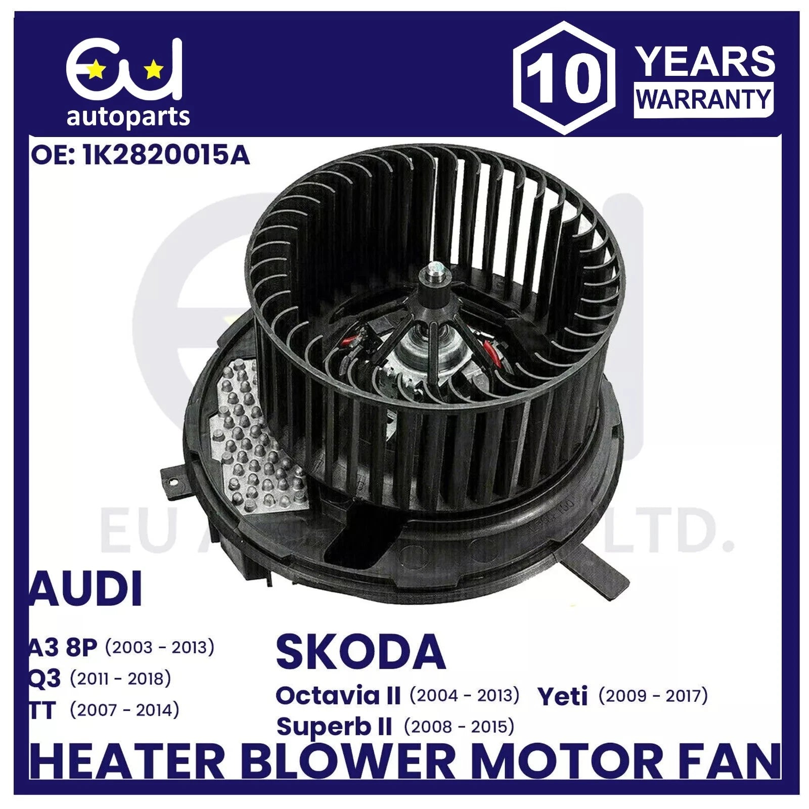 HEATER BLOWER MOTOR FAN FOR AUDI A3 8P Q3 TT MK2 SKODA OCTAVIA SUPERB MK2 YETI
