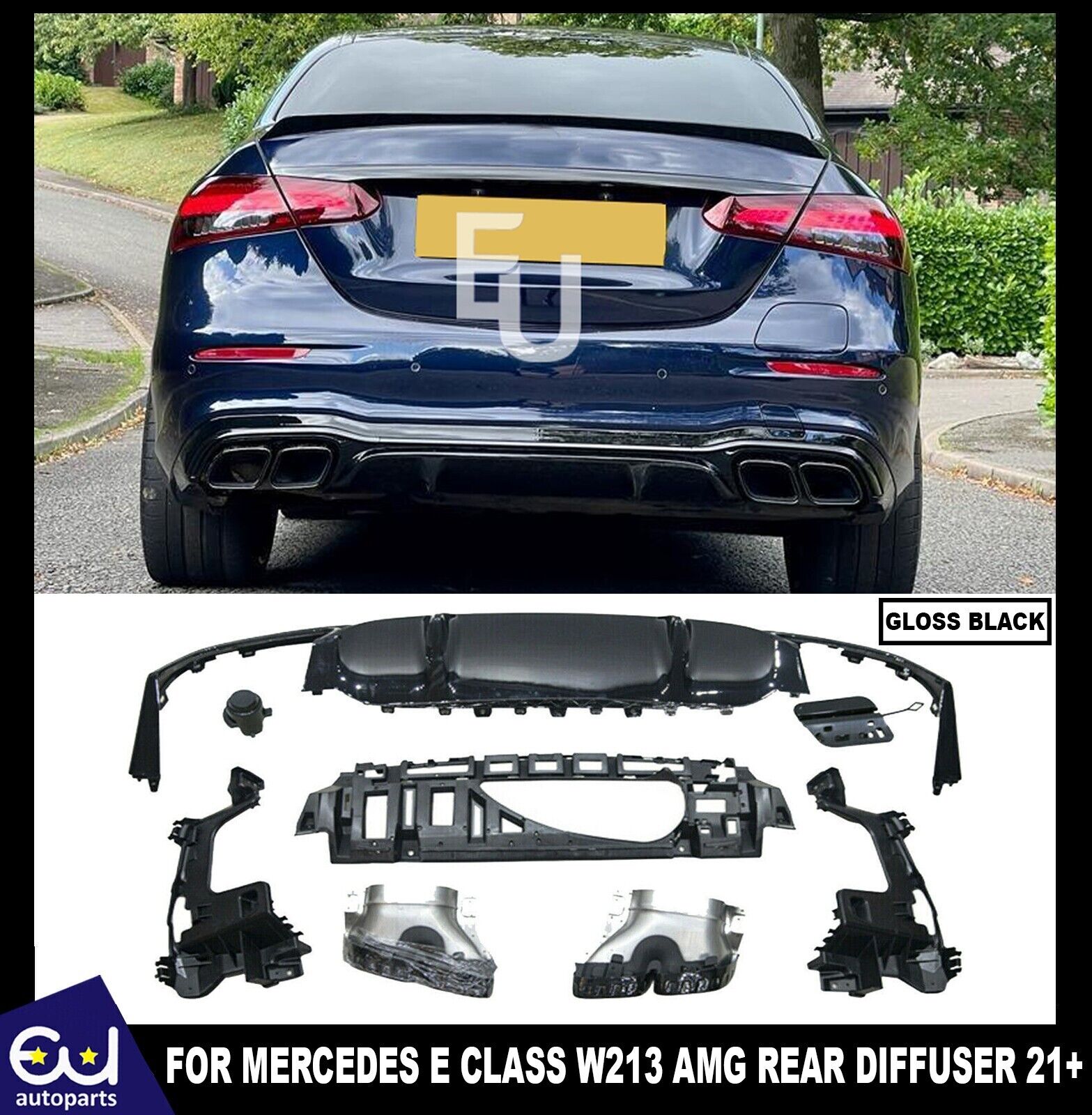 FOR MERCEDES E CLASS W213 LCI SALOON ESTATE E63 LOOK AMG REAR DIFFUSER 2021+