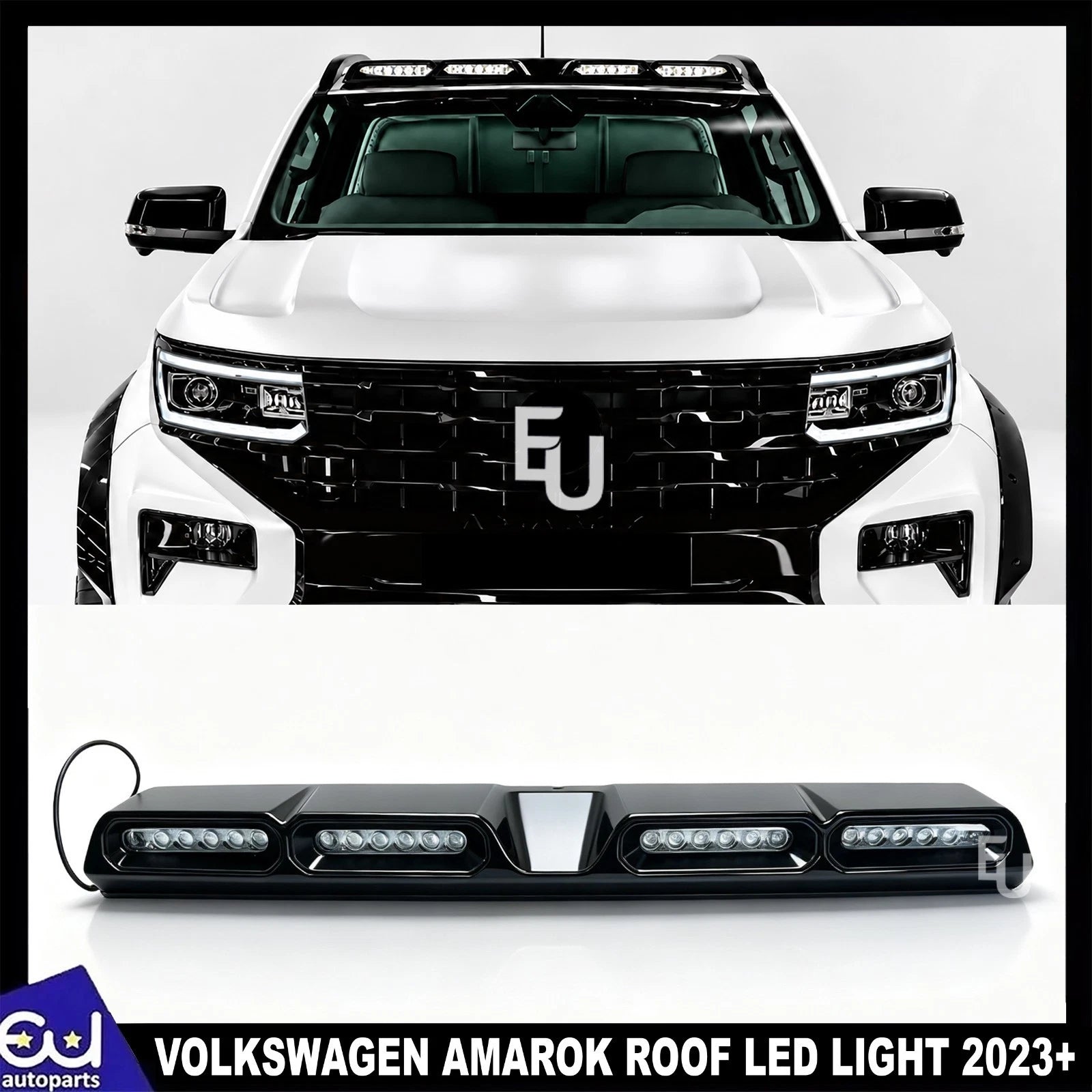 ROOF LIGHT BAR DRL LED LIGHTS GLOSS BLACK FOR VOLKSWAGEN AMAROK NF 2023+ MODELS