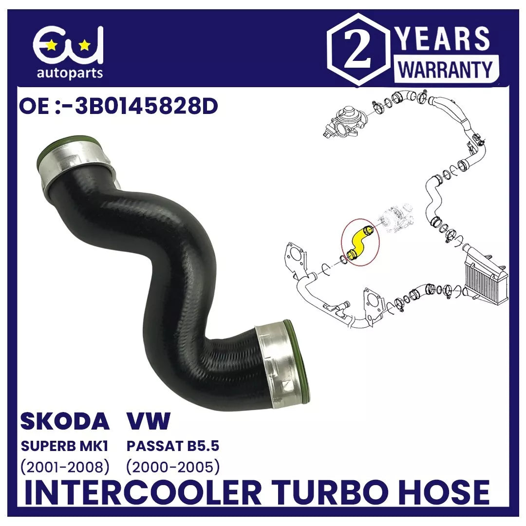 TURBO INTERCOOLER HOSE PIPE FOR VW PASSAT SKODA SUPERB 1.9 TDi 3B0145828D