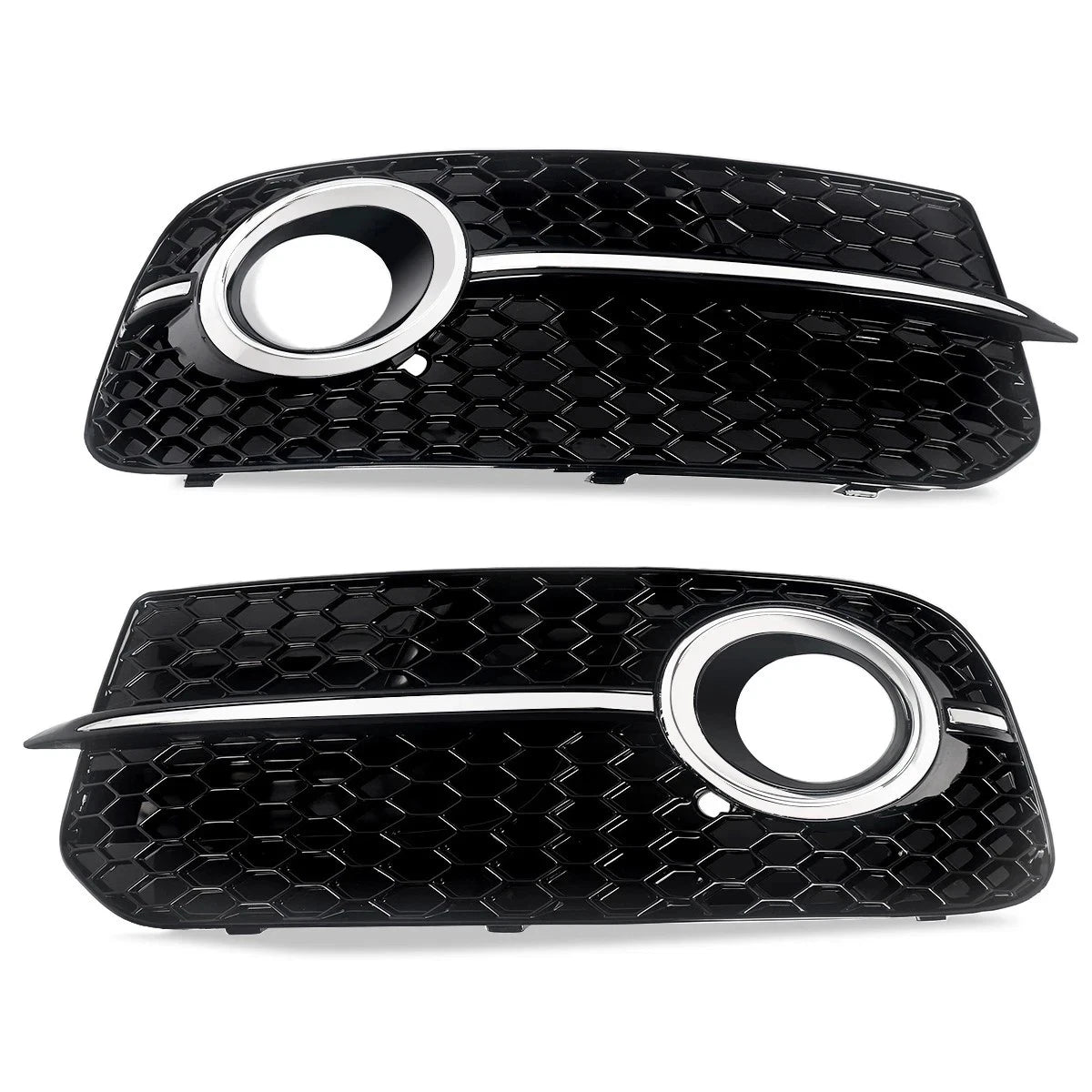 FOR AUDI Q5 2013–2017 GLOSS BLACK FRONT BUMPER FOG LIGHT GRILLE COVER SQ5 STYLE