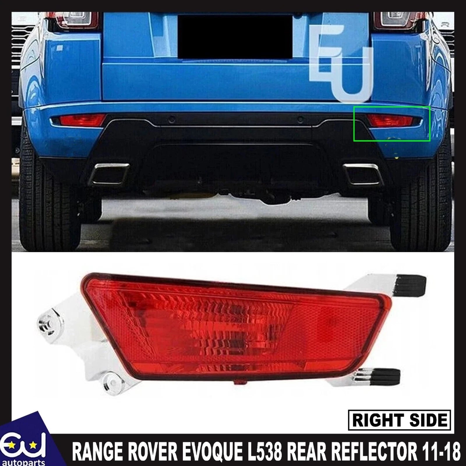 RIGHT REAR BUMPER REFLECTOR FOG LIGHT RED LENS FOR RANGE ROVER EVOQUE L538 11-18