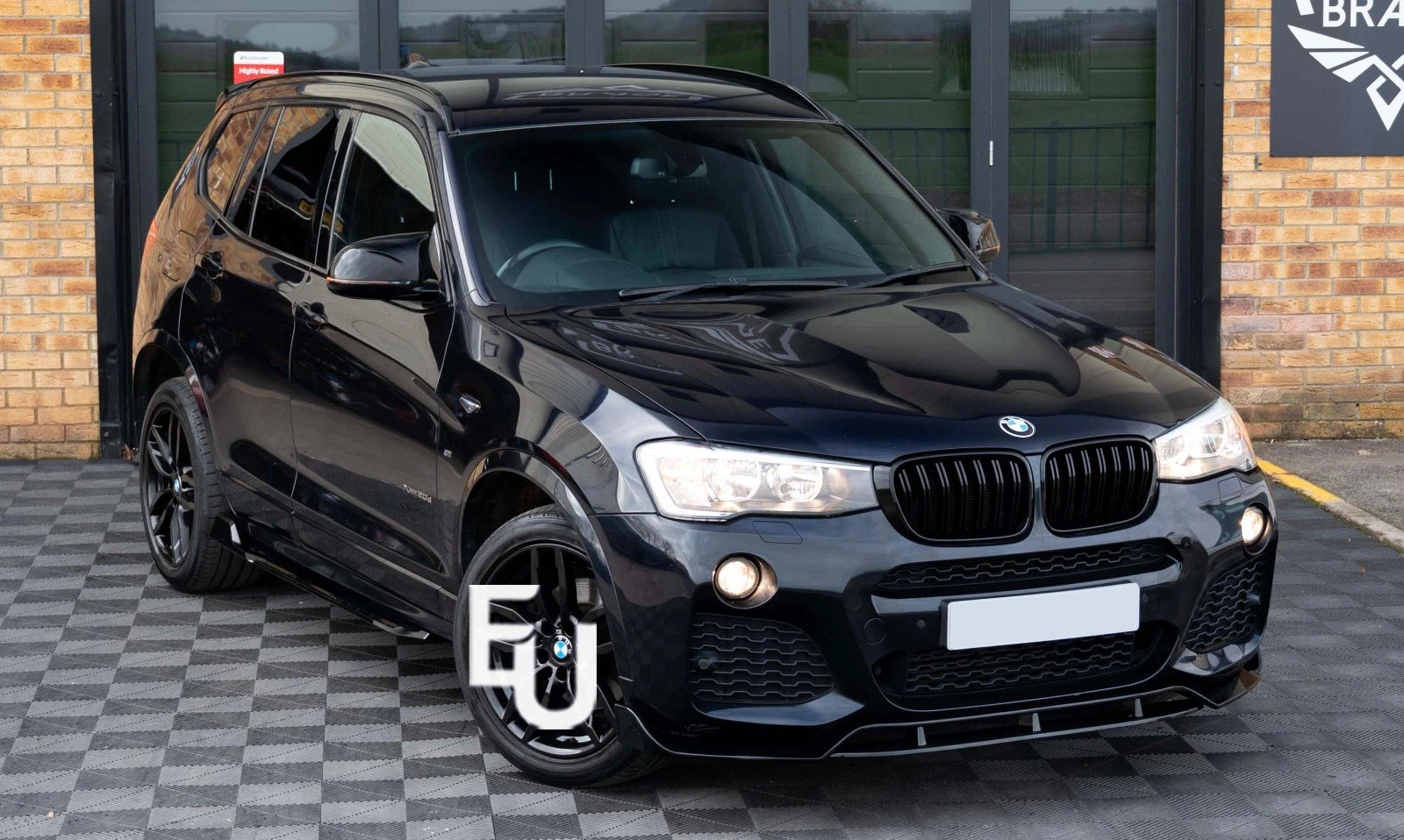 FOR BMW X3 F25 X4 F26 M SPORT FRONT LIP SPLITTER GLOSS BLACK 2014-2017