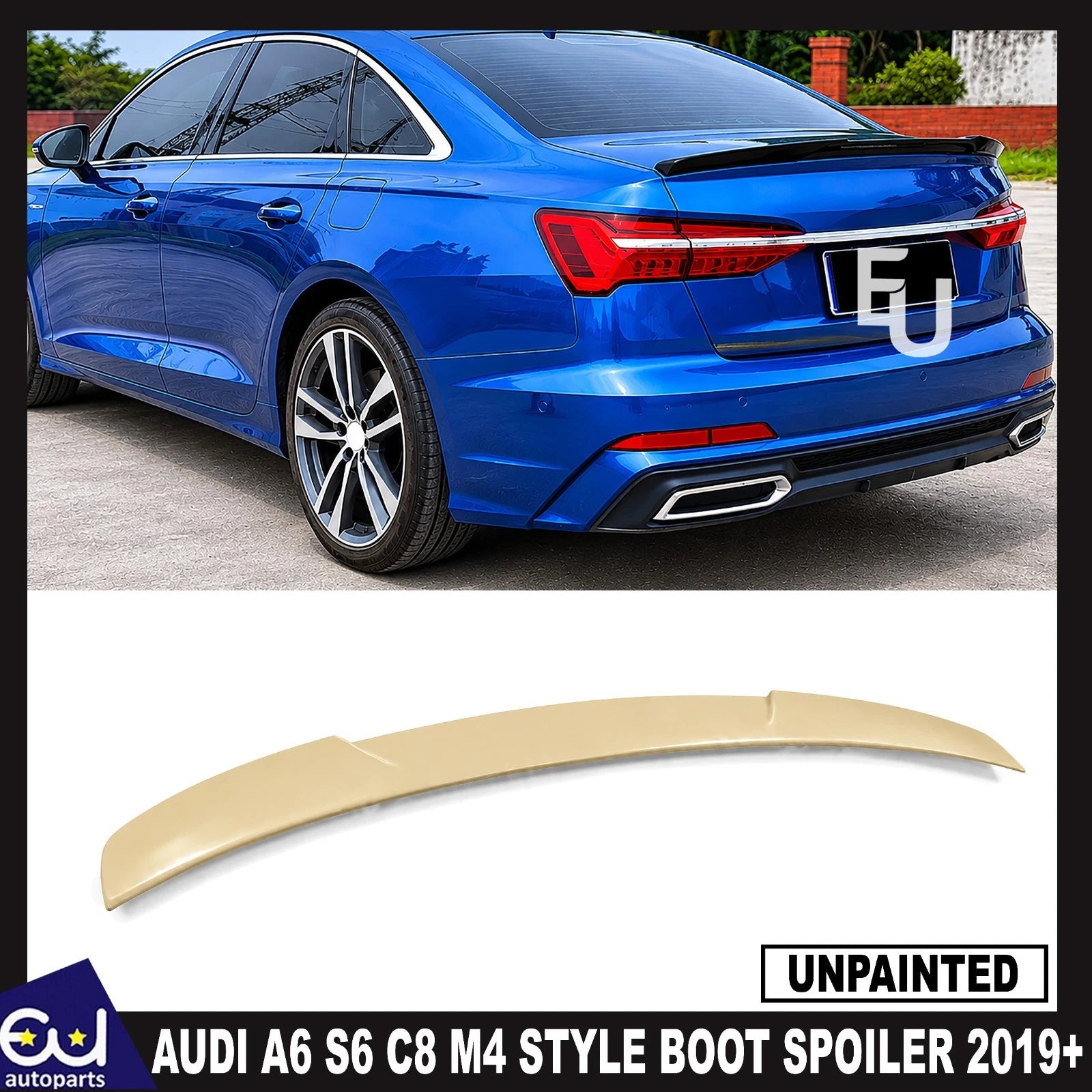 FOR AUDI A6 S6 C8 SALOON REAR M4 STYLE BOOT LIP SPOILER WING KIT UNPAINTED 2019+