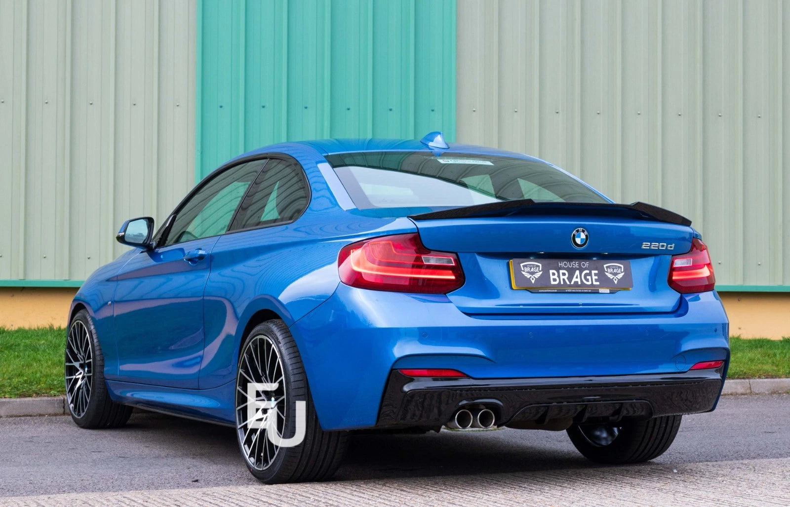 FOR BMW 2 SERIES F22 F23 MP STYLE REAR BUMPER DIFFUSER DUAL EXHAUST GLOSS BLACK