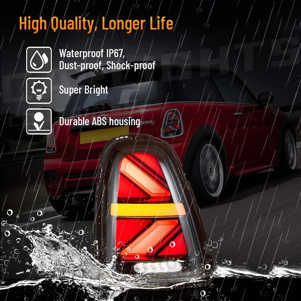 SMOKED LED REAR TAIL LAMP LIGHTS FOR MINI R56 R57 R58 R59 2007-15 UNION JACK
