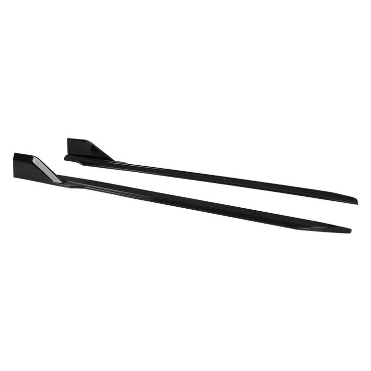 GLOSSY BLACK SIDE SKIRTS EXTENSION BLADES LIP SPOILER FOR BMW X1 F48 2016-2022
