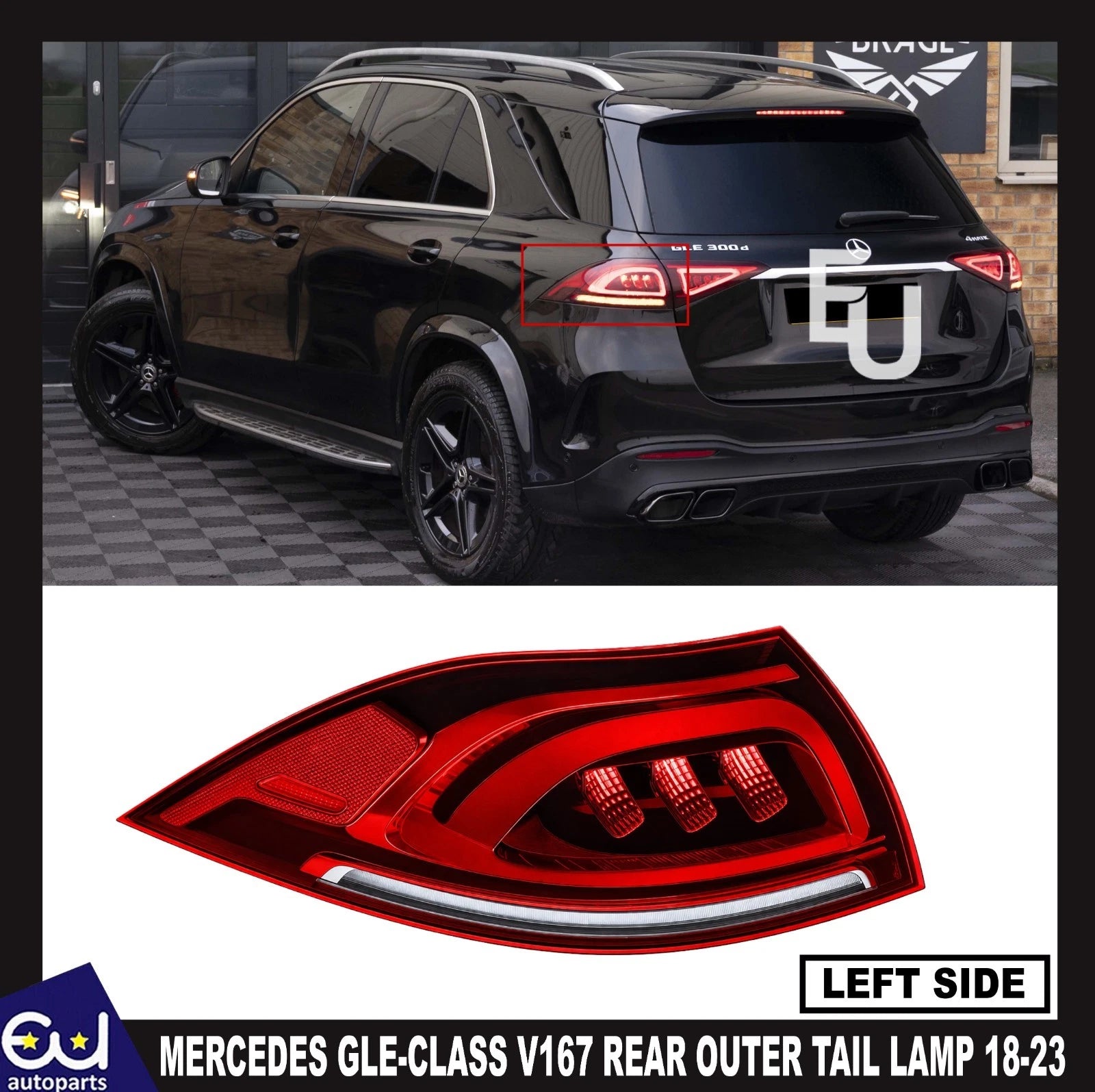 FOR MERCEDES GLE-CLASS W167 V167 OUTER LEFT PASSENGER REAR TAIL LIGHT LAMP 18-23