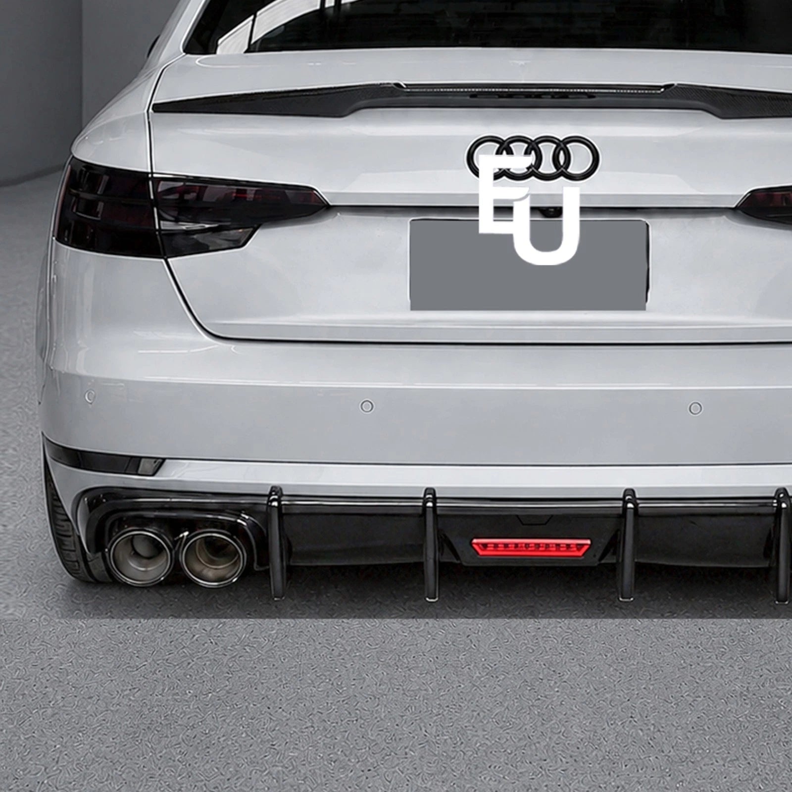 FOR AUDI A4 SALOON B9 S-LINE S4 GLOSS BLACK REAR DIFFUSER W/LED BODY KIT 2015-19