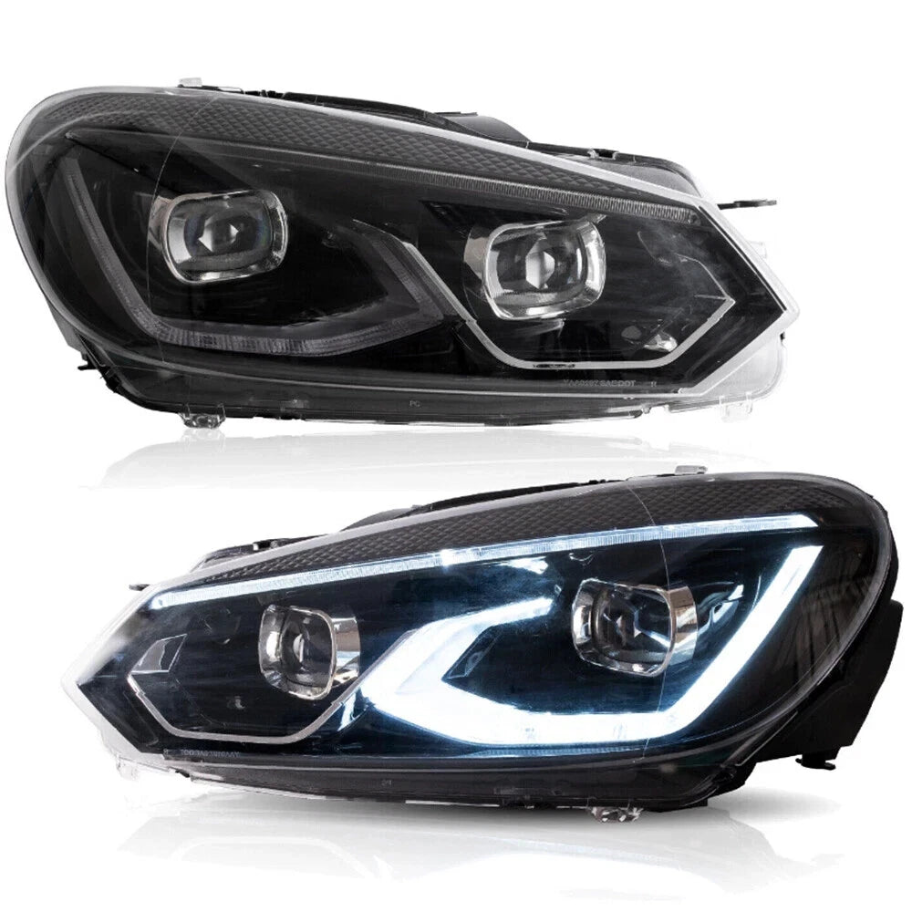 DYNAMIC SEQUENTIAL LED PROJECTOR HEAD LIGHT LIGHTS LAMP FOR VW GOLF 6 MK6 2008+