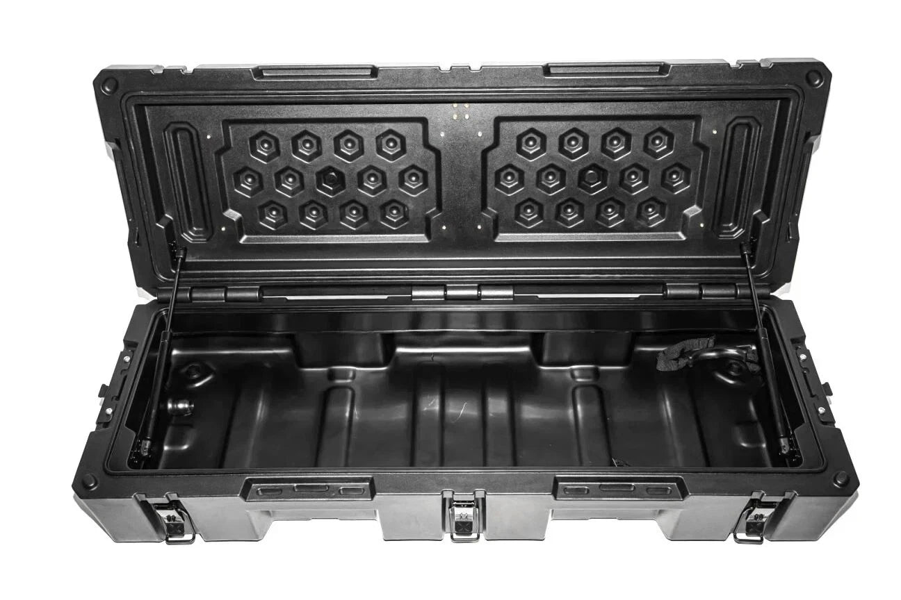 90L UNIVERSAL CARGO TOOL STORAGE BOX WITH BRAKETS STEEL PLATE ROOF RACK 127 CM
