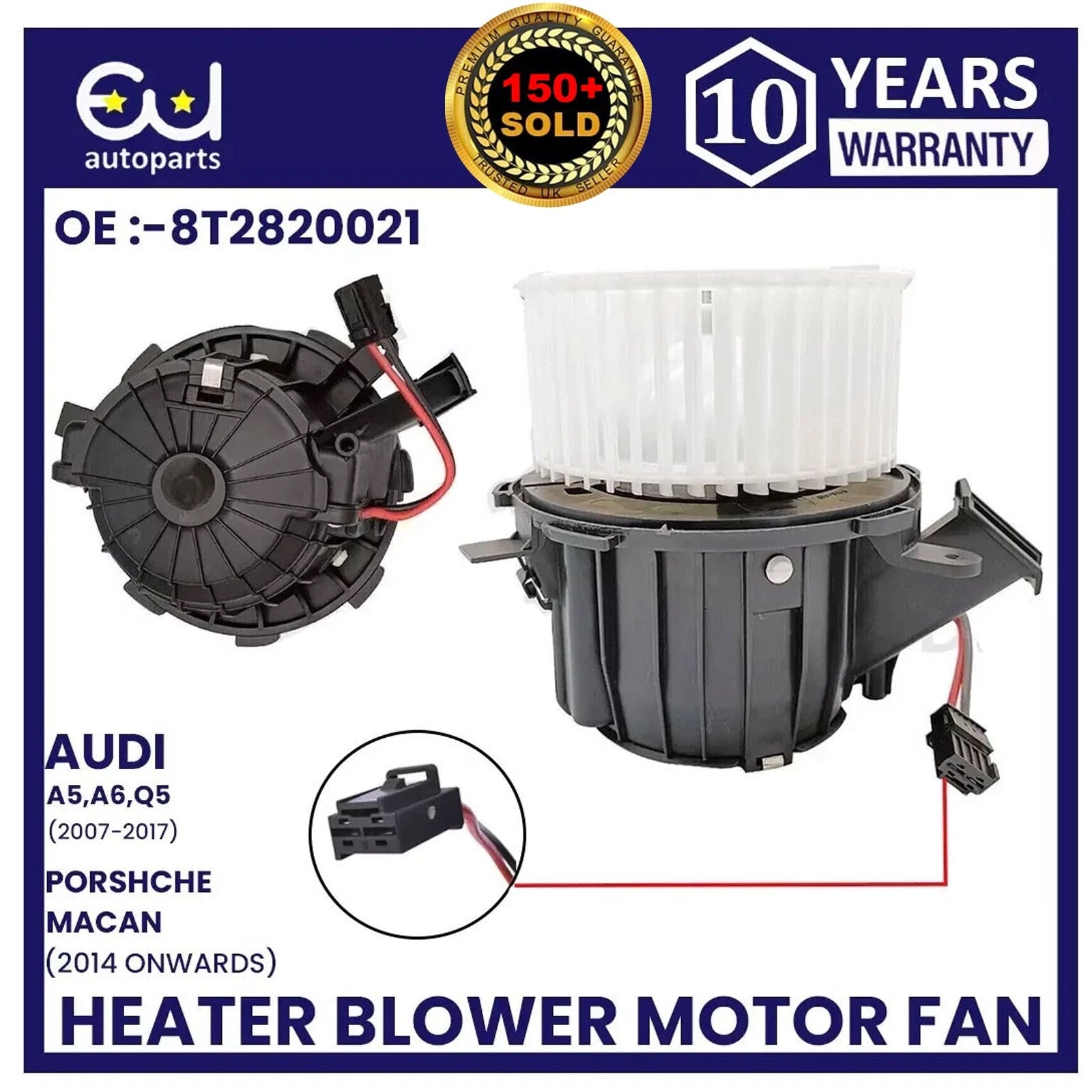 HEATER BLOWER MOTOR FAN FOR AUDI A4 ALLROAD A5 Q5 PORSCHE MACAN 14-ON 452967 RHD