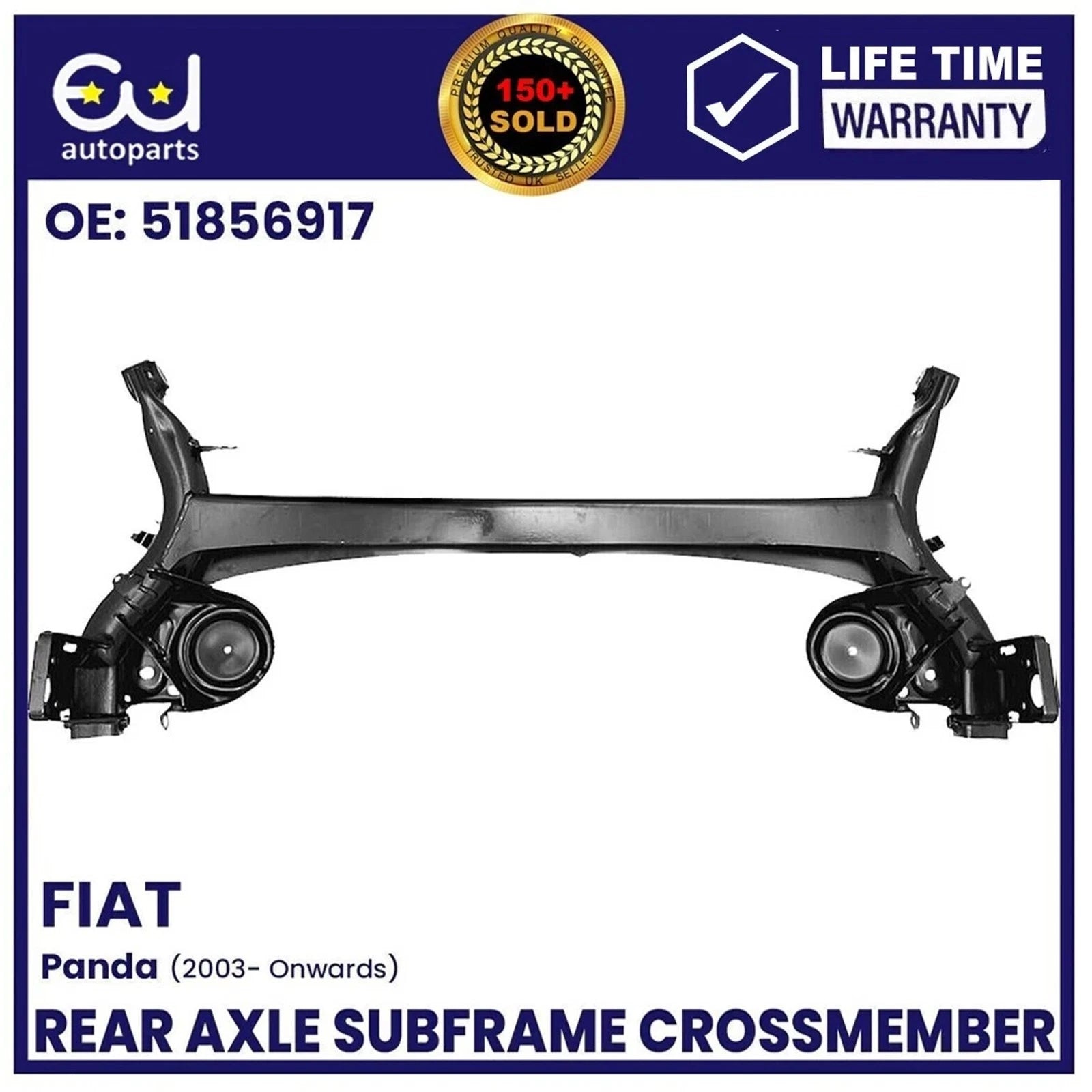 FOR FIAT PANDA REAR SUBFRAME AXLE CROSSMEMBER 51856917 DRUM BRAKE MODE 2003-2012