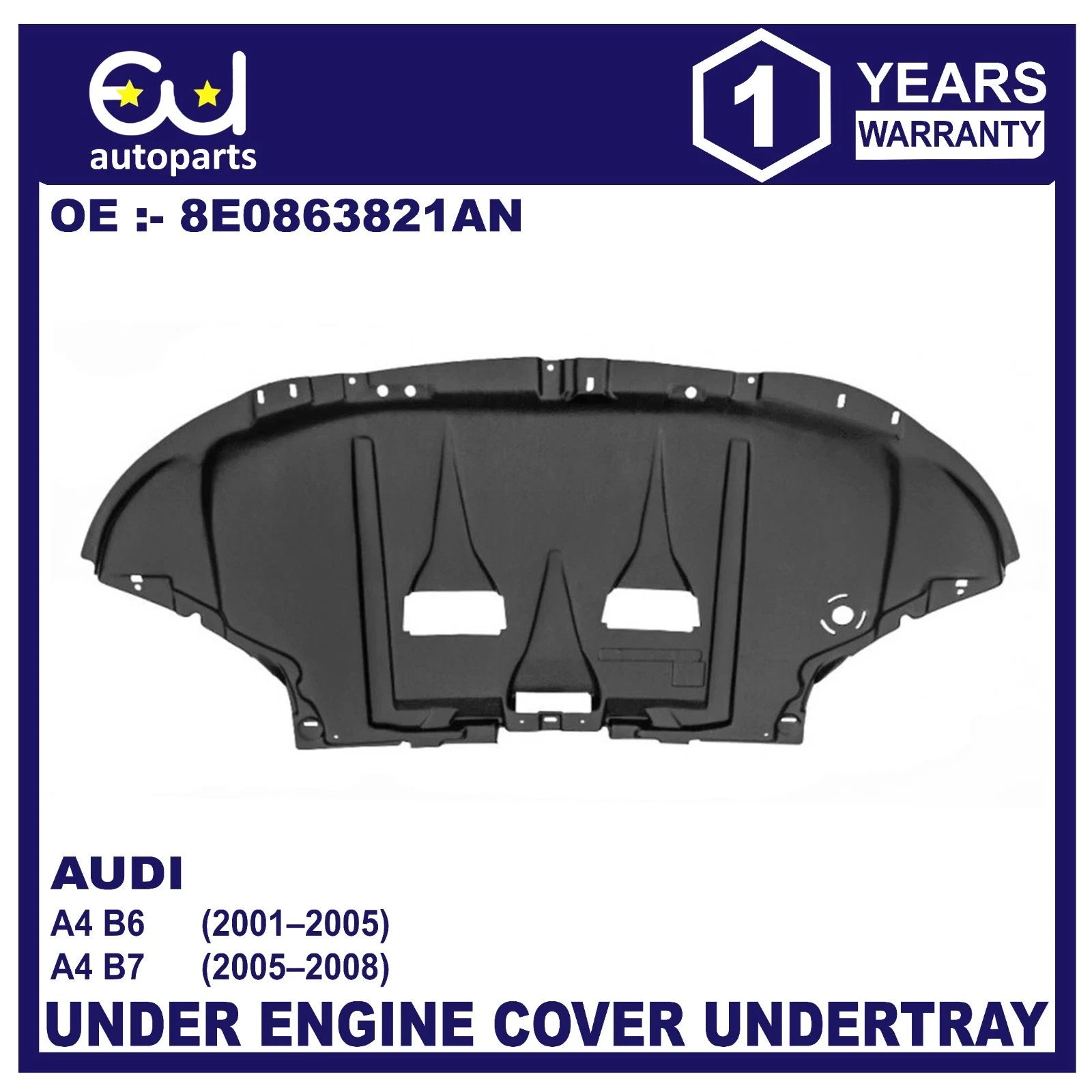 UNDER ENGINE COVER UNDERTRAY RUST SHIELD PROTECTION FOR AUDI A4 B6 B7 2001-2008