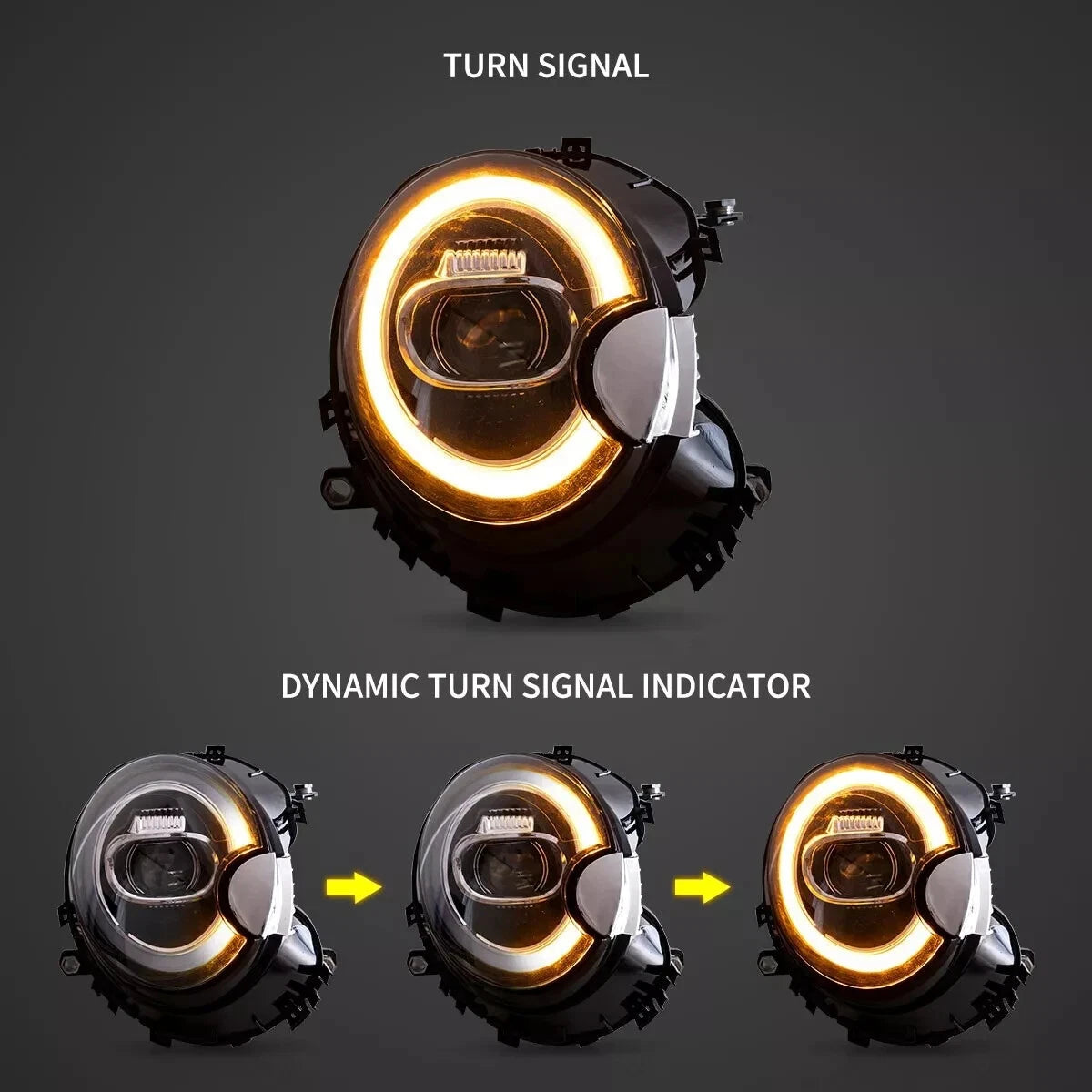 FULL LED HEADLIGHTS LAMP FOR BMW MINI COOPER 2007-2013 R55 R56 R57 R58 R59 LH+RH
