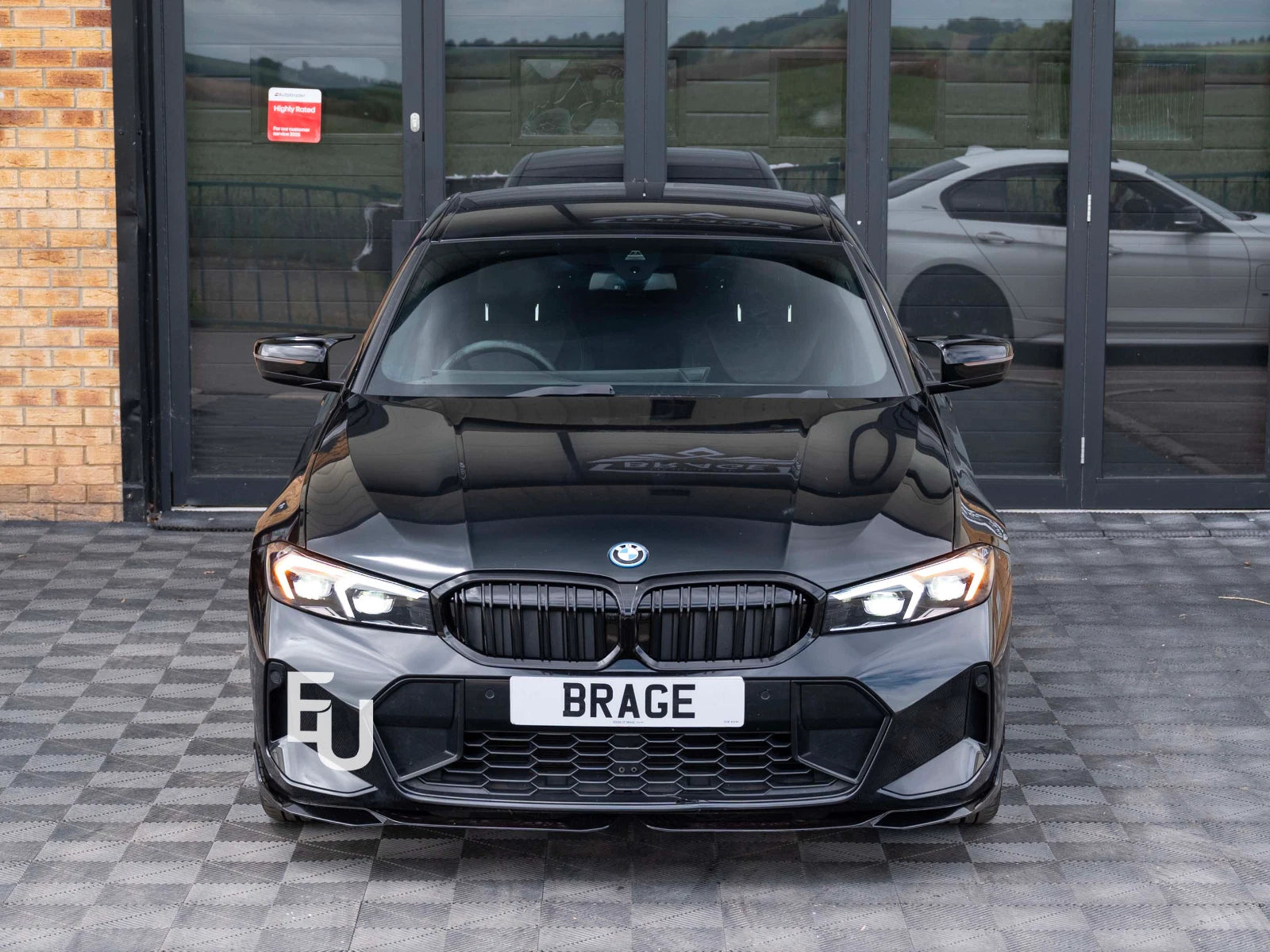 DOUBLE SLAT FOR BMW 3 SERIES G20 G21 LCI KIDNEY GRILL GRILLE GLOSS BLACK 2022+