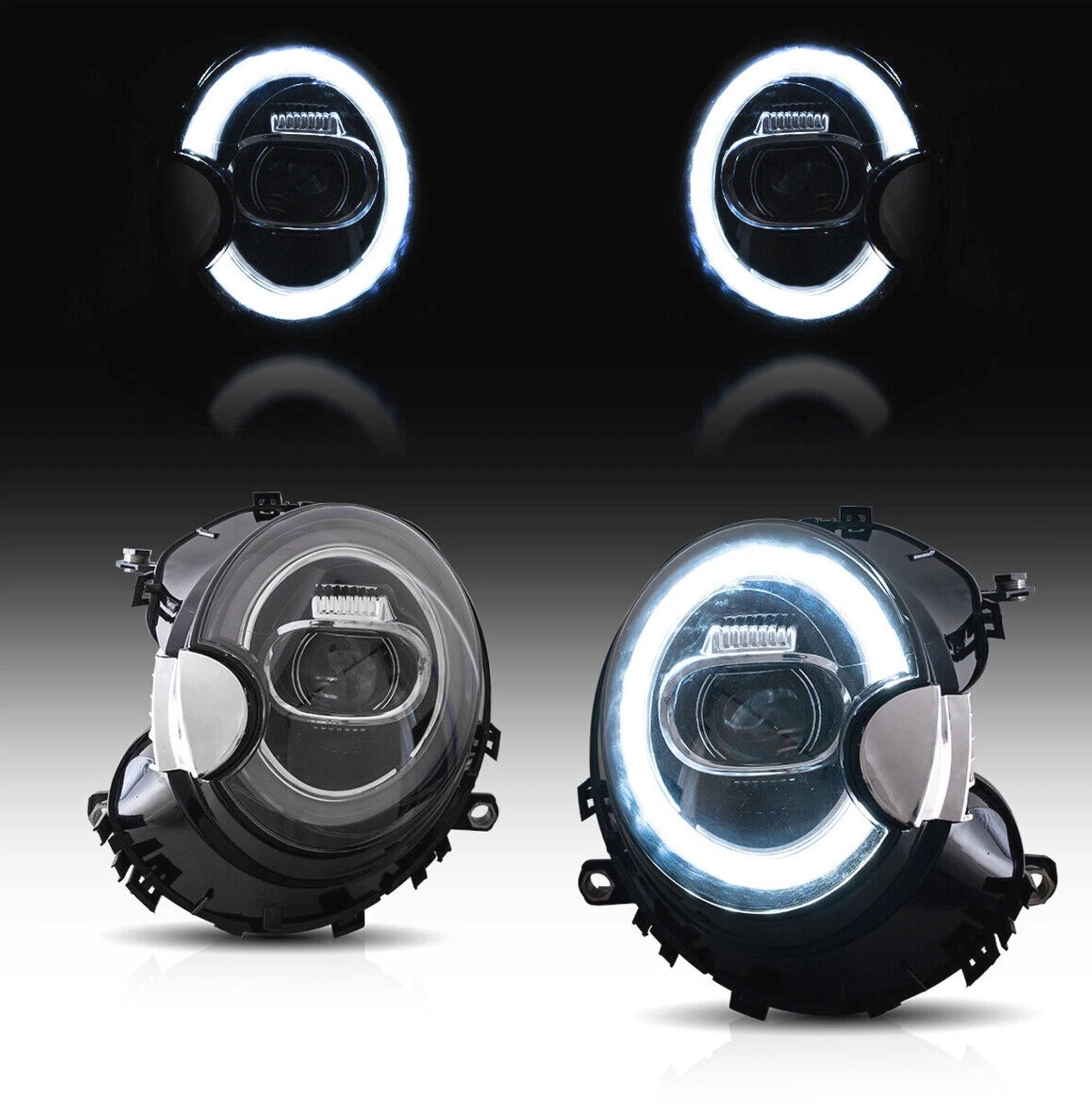 FULL LED HEADLIGHTS LAMP FOR BMW MINI COOPER 2007-2013 R55 R56 R57 R58 R59 LH+RH