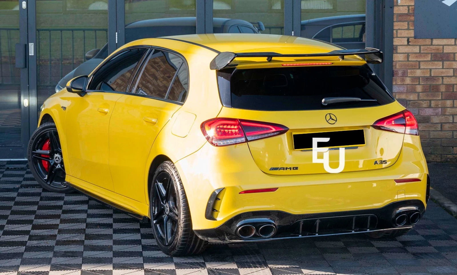 REAR BOOT SPOILER ROOF AMG STYLE FOR MERCEDES A CLASS W177 A45 2018+ GLOSS BLACK