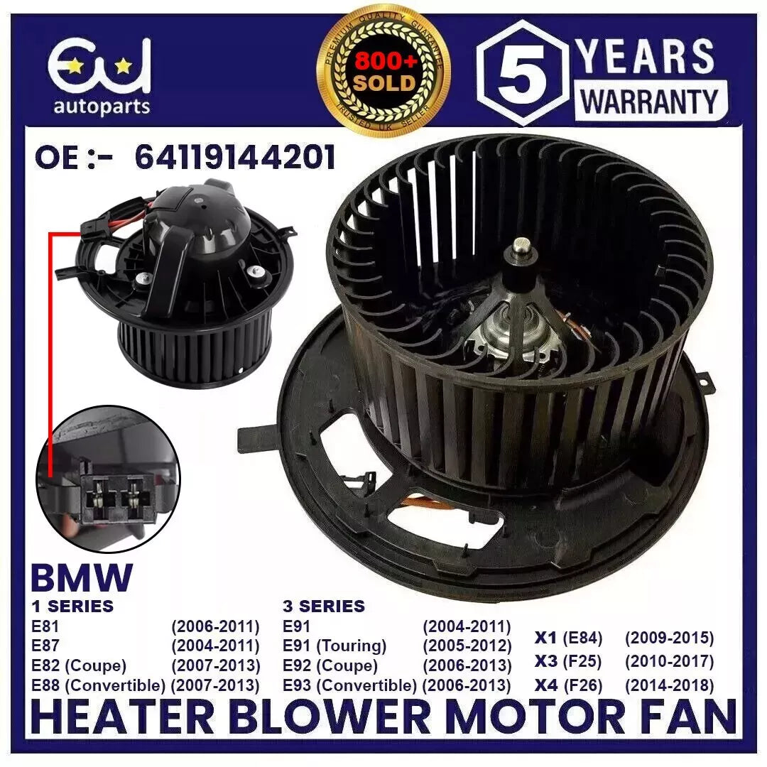 HEATER BLOWER MOTOR FAN FOR BMW 3 SERIES E90 E91 E92 E93 E84 E82 E87 F25 F26 RHD