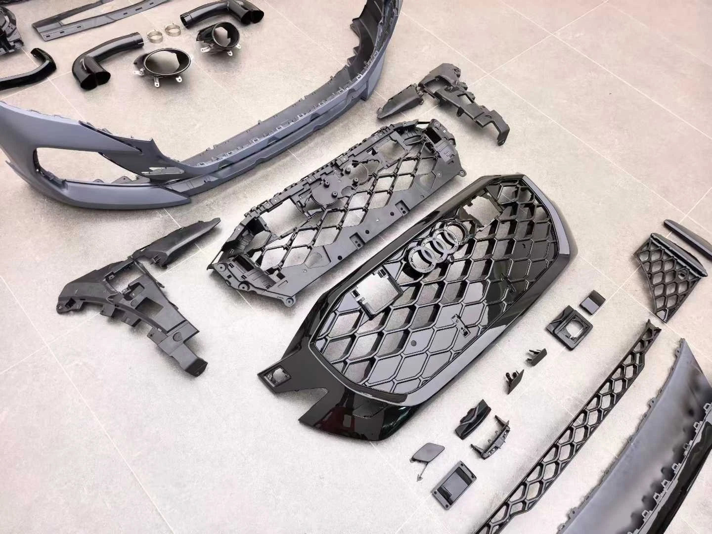 LCI 2024+ RSQ8 CONVERSION FRONT REAR BUMPER DIFFUSER BODYKIT FOR AUDI Q8 2019-23