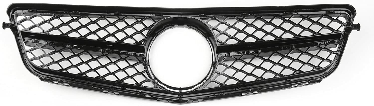 AMG STYLE FRONT RADIATOR GRILLE FOR MERCEDES C-CLASS C204 W204 S204 GLOSS BLACK