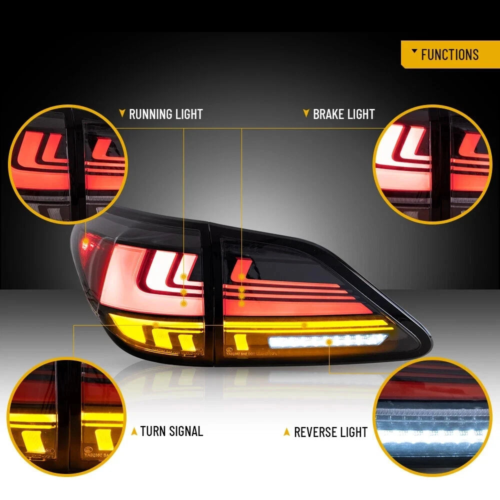 FOR LEXUS RX350 450H FULL LED SEQUENTIAL REAR TAIL LIGHT LAMP W/ANIMATION 09-15