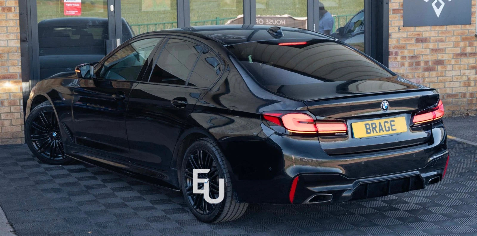 FOR BMW 5 SERIES G30 G31 F90 M5 M SPORT SIDE SKIRT EXTENSION BLADES GLOSS BLACK