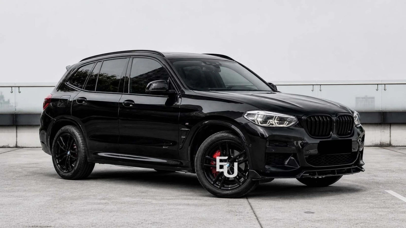 FOR BMW X4 G02 PRE-LCI GLOSS BLACK AERO BODYKIT SPLITTER DIFFUSER AND TIPS 18-21