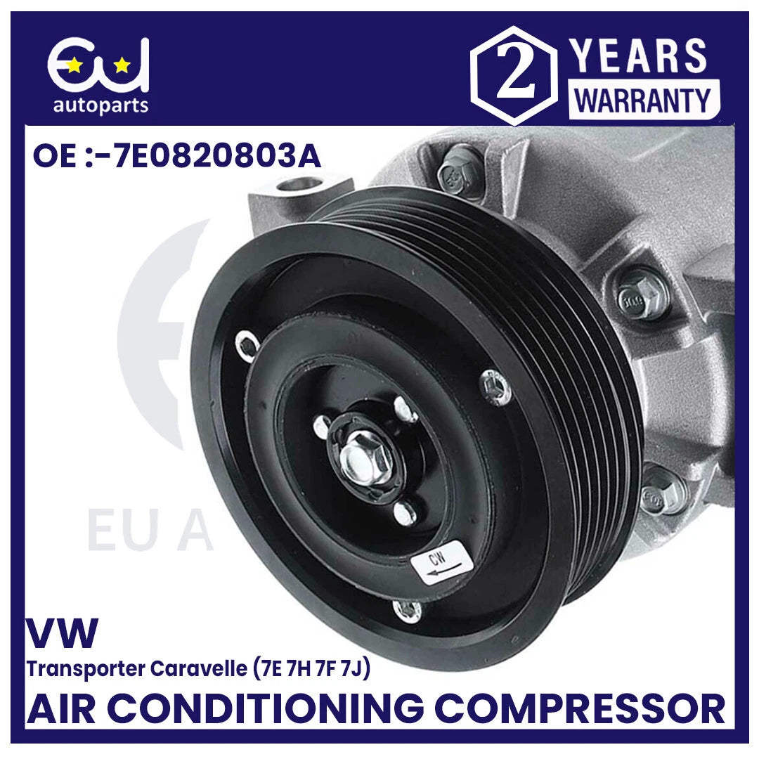 A/C COMPRESSOR FOR VW TRANSPORTER CARAVELLE MULTIVAN 09-19 2.0 TDI 7E0820803A