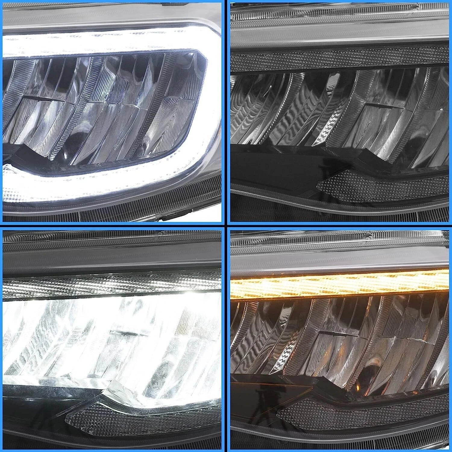 PAIR HEADLIGHTS LAMP W/ANIMATION FOR SUBARU WRX STI / IMPREZA 08-14 LED DRL SETS