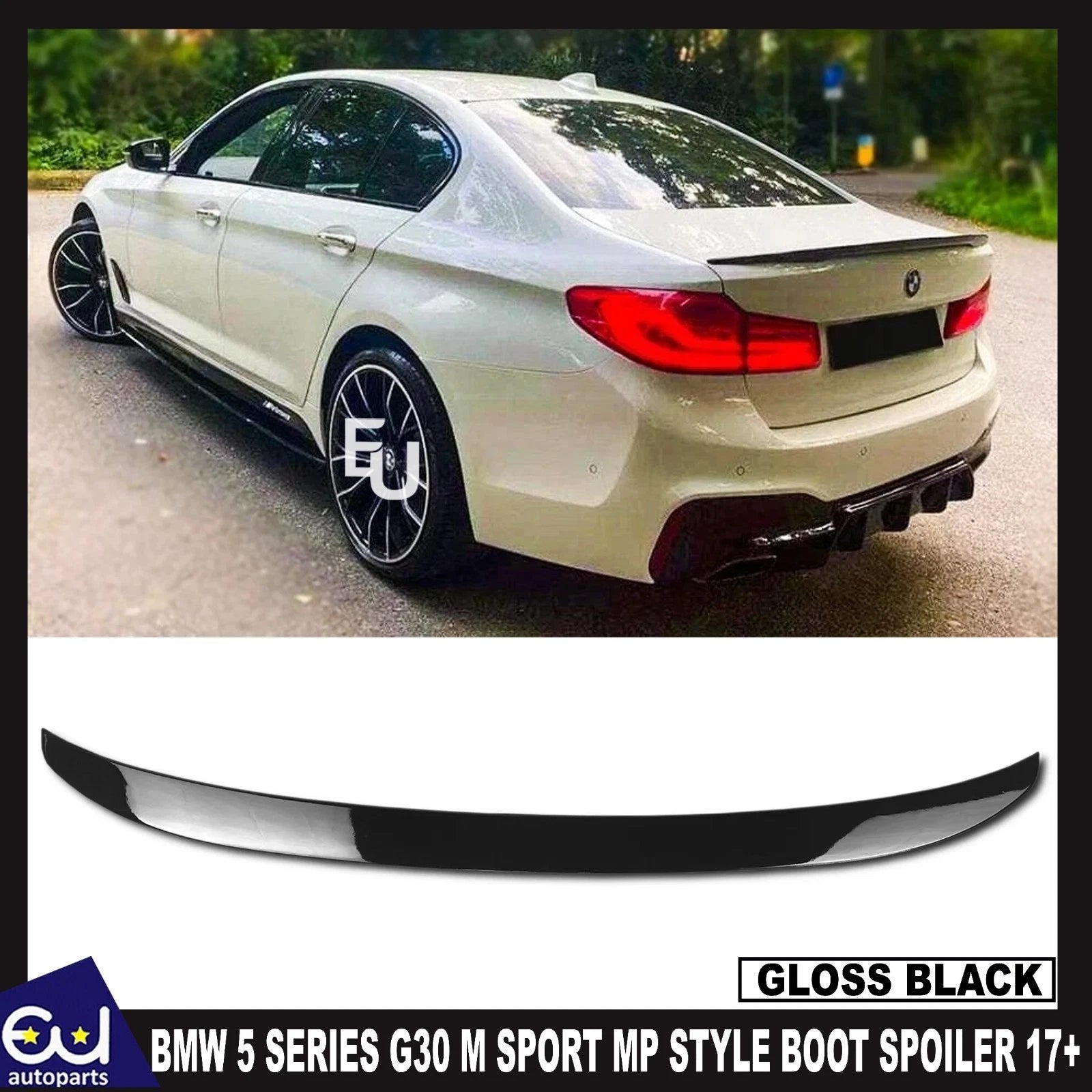 FOR BMW 5 SERIES G30 M SPORT  MP STYLE REAR BOOT SPOILER GLOSSY BLACK