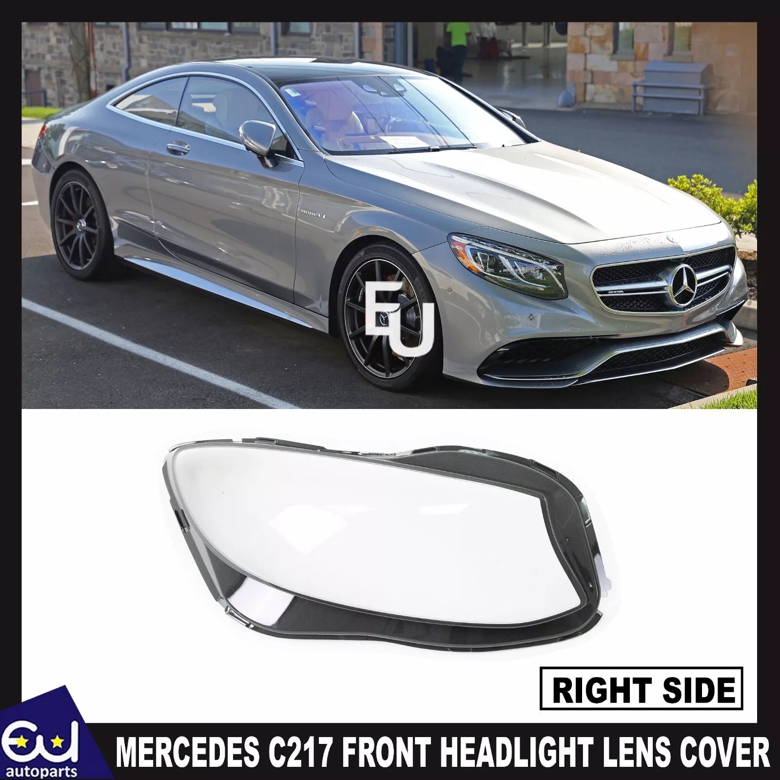 FOR MERCEDES S-CLASS W217 C217 A217 2015-2021 HEADLIGHT LENS COVER RIGHT SIDE