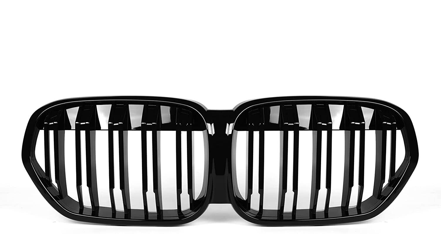 FOR BMW X1 F48 FACELIFT DOUBLE SLAT FRONT KIDNEY GRILLE GRILL GLOSS BLACK 2020+